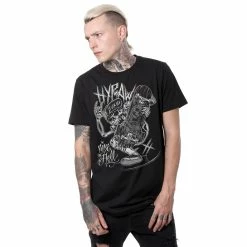 T-shirt Hardcore Men's - RIDE IN HELL - HYRAW -Halloween Mens Wear Store tsh rideinhell3