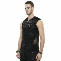 Men's Tank Top DEVIL FASHION - Necrosis Punk Tank Top With Chains