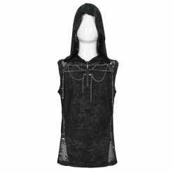 Men's Tank Top DEVIL FASHION - Necrosis Punk Tank Top With Chains -Halloween Mens Wear Store tt201z7