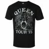 Men's T-shirt Queen - Tour '75 BL ECO - ROCK OFF 1 Men's T-shirt Queen - Tour '75 BL ECO - ROCK OFF -Halloween Mens Wear Store wsaw071