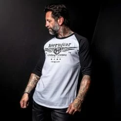 Men's T-shirt With 3/4 Sleeve WORNSTAR - Machine Shop -Halloween Mens Wear Store wsrtm macs 11c