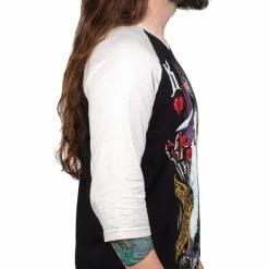 Men's T-shirt With 3/4 Sleeve WORNSTAR - Suicide King -Halloween Mens Wear Store wsrtm skg 271x