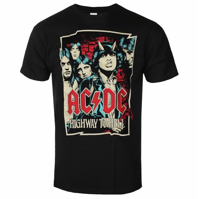 Men's T-shirt AC/DC Highway To Hell - Sketch - Black - ROCK OFF 3 Men's T-shirt AC/DC Highway To Hell - Sketch - Black - ROCK OFF