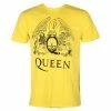 Men's T-shirt QUEEN - LINE ART CREST - YELLOW RAVEN - AMPLIFIED -Halloween Mens Wear Store zav210 008