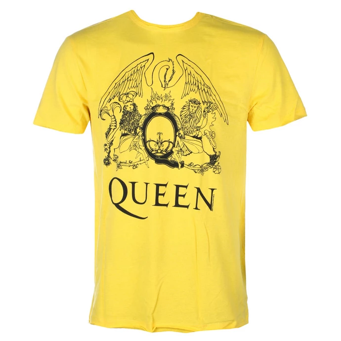 Men's T-shirt QUEEN - LINE ART CREST - YELLOW RAVEN - AMPLIFIED 3 Men's T-shirt QUEEN - LINE ART CREST - YELLOW RAVEN - AMPLIFIED